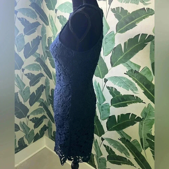 Lulus Women’s Navy Blue Love Poem Lace Halter Tank Mini Dress Small - Picture 12 of 14
